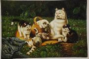 unknow artist cats 034 oil on canvas